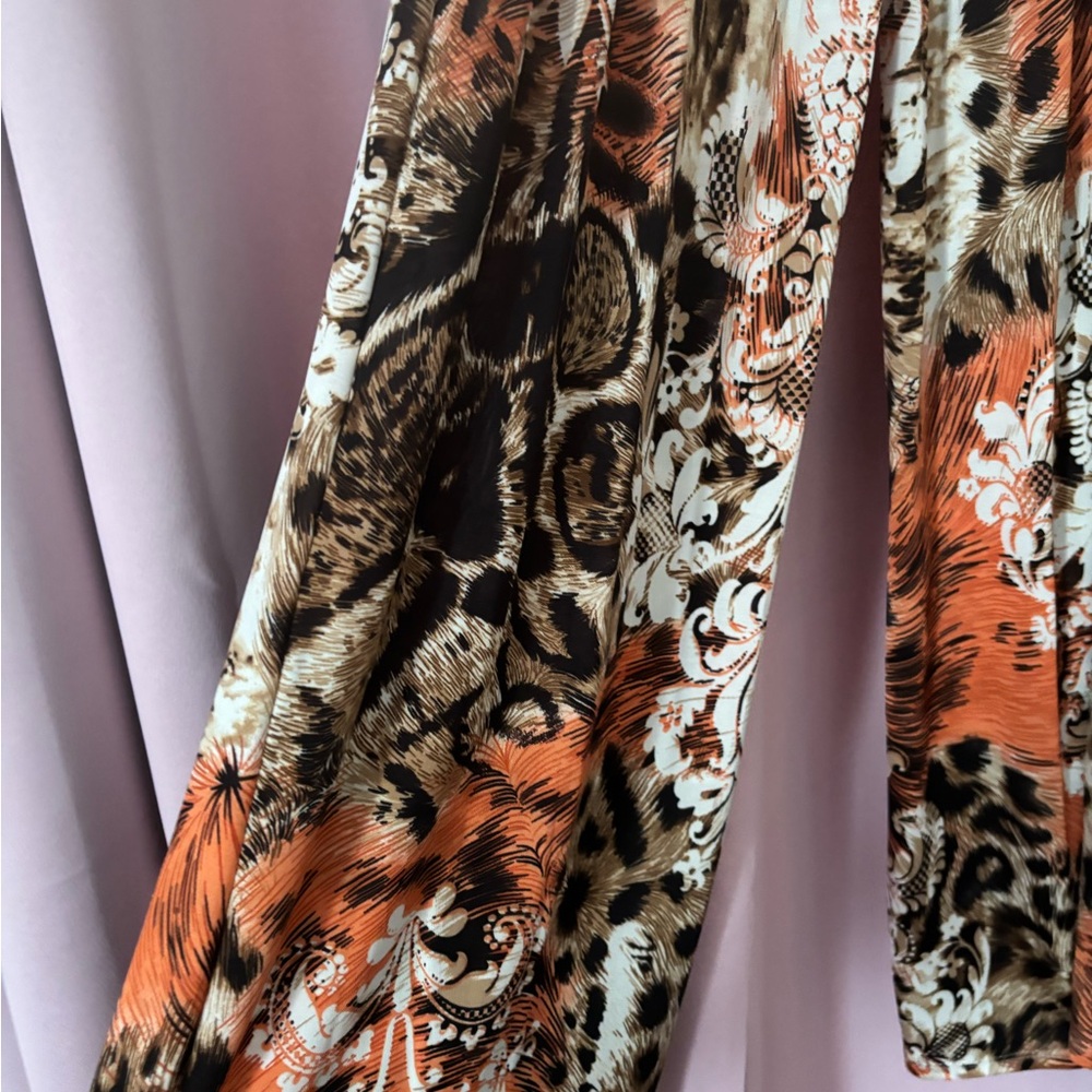 Animal Print Wide-Leg Pants